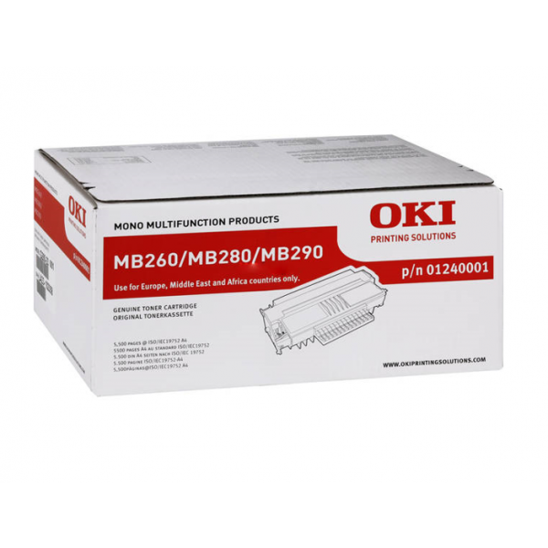 ORIGINAL OKI 01240001 BLACK TONER FOR MB260/MB280/MB290 - Image 3